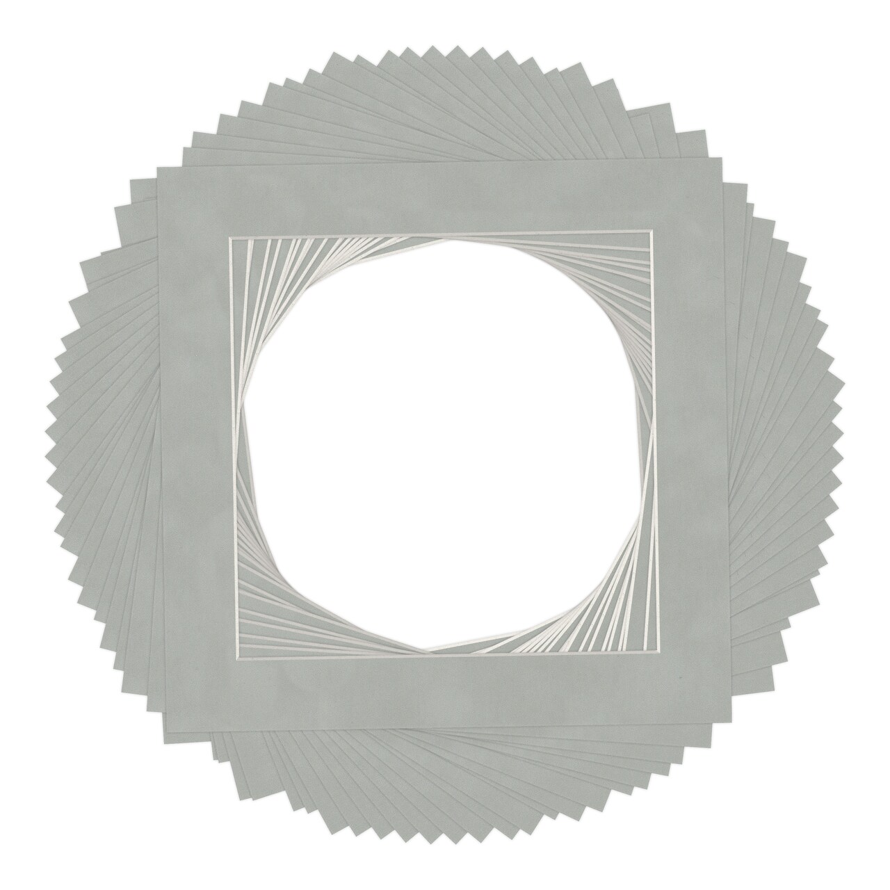 Light Grey Suede Mat Board for 10x10 Frames - Fits 8x8 Photos